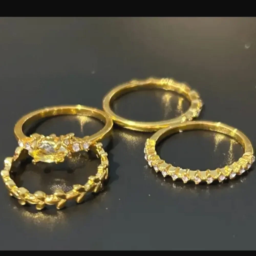 4pc vintage stacking rings sz 9
